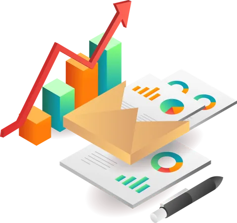 Business email analysis data  Illustration