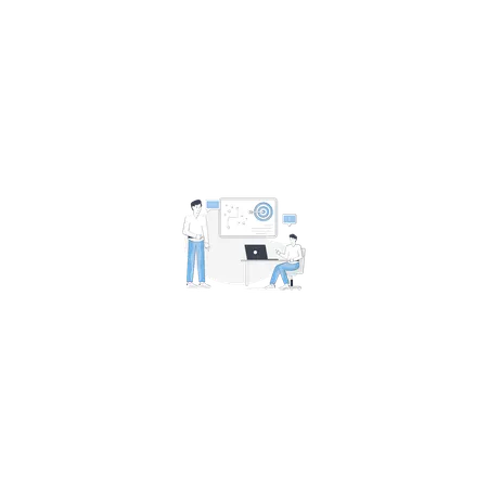 Business Employee Are Achieving Business Goal  Illustration