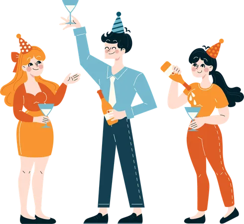 Business employee celebrating achievement  Illustration