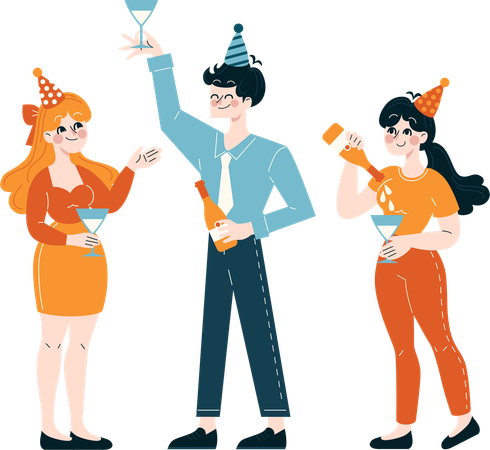 Business employee celebrating achievement  Illustration