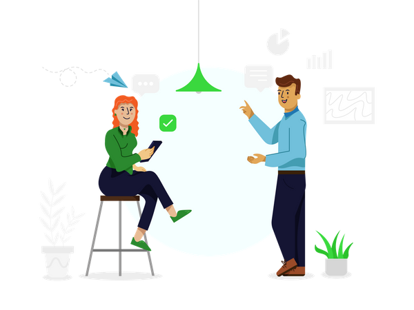 Business employee communicating  Illustration