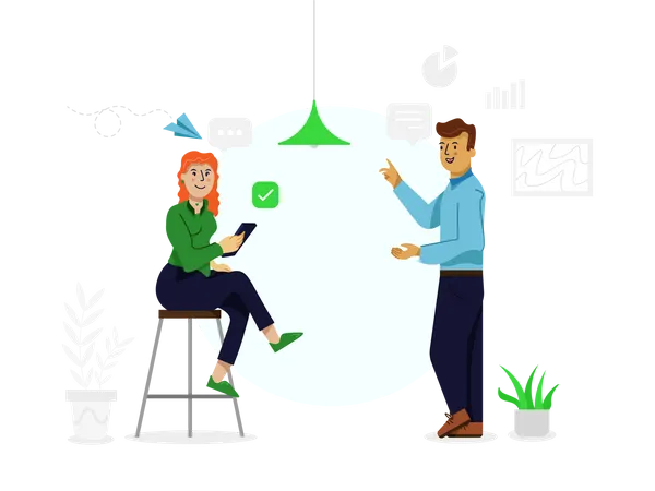 Business employee communicating  Illustration