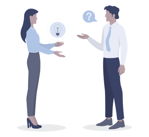 Business employee discussing idea  イラスト