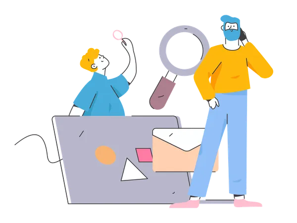 Business employee doing cooperation  Illustration