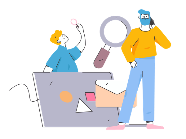 Business employee doing cooperation  Illustration