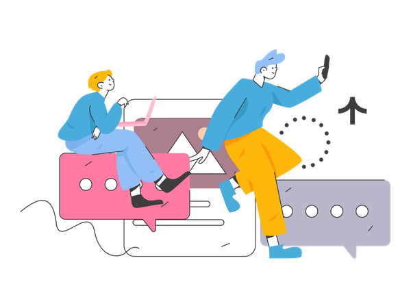 Business employee doing cooperation  Illustration