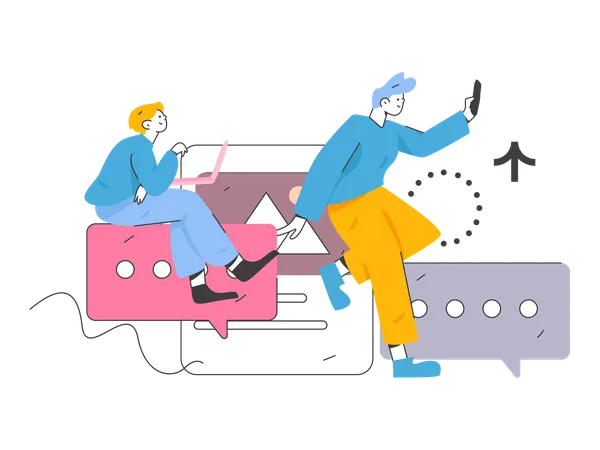 Business employee doing cooperation  Illustration