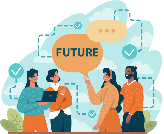 Business employee doing future planning  Illustration