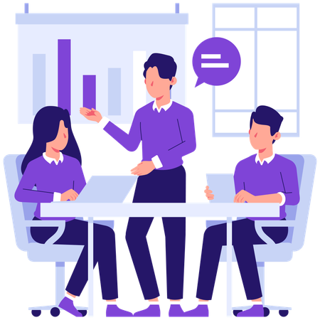 Business employee doing presentation  Illustration