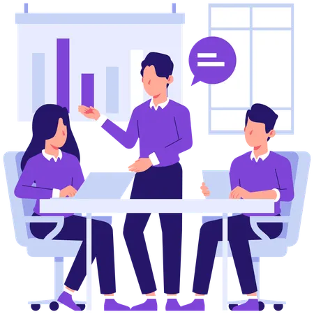 Business employee doing presentation  Illustration