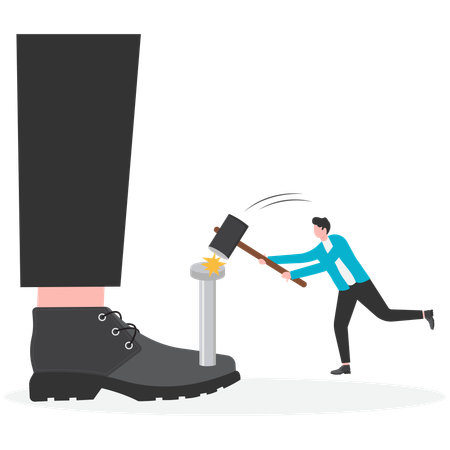 Business employee fighting with boss  Illustration