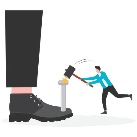 Business employee fighting with boss  Illustration