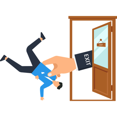 Business employee forced out  Illustration
