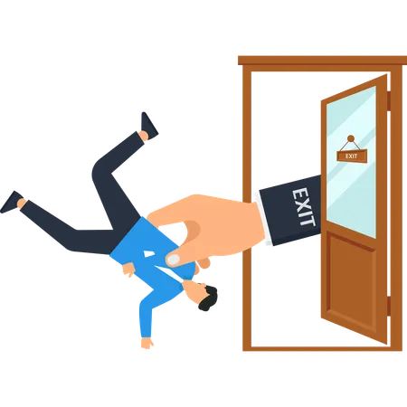 Business employee forced out  Illustration