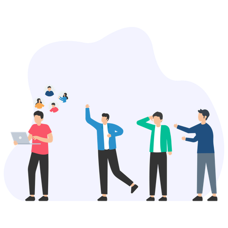 Business employee gathering ceo feedback  Illustration