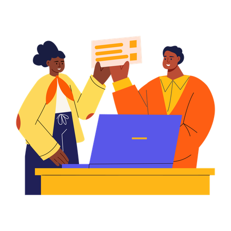 Business employee getting equal pay  Illustration