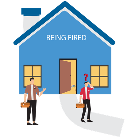 Business employee getting fired from business  Illustration