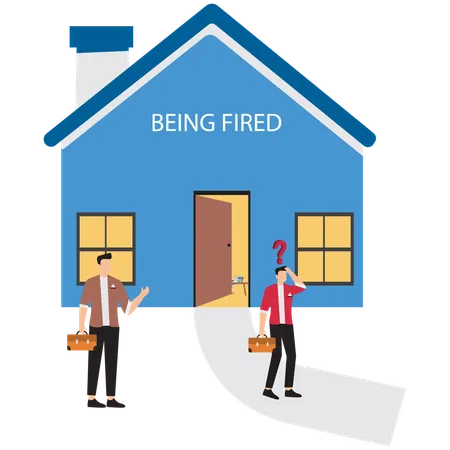 Business employee getting fired from business  Illustration