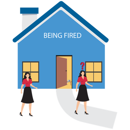 Business employee getting fired from business  Illustration