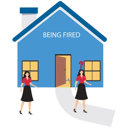 Business employee getting fired from business  Illustration