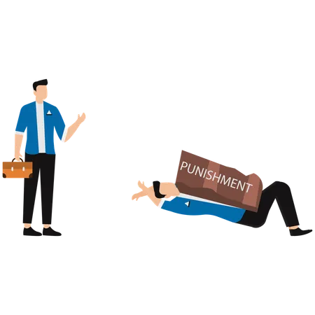 Business employee getting punishment  Illustration