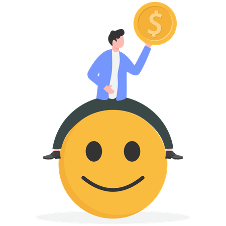 Business employee getting wages  Illustration