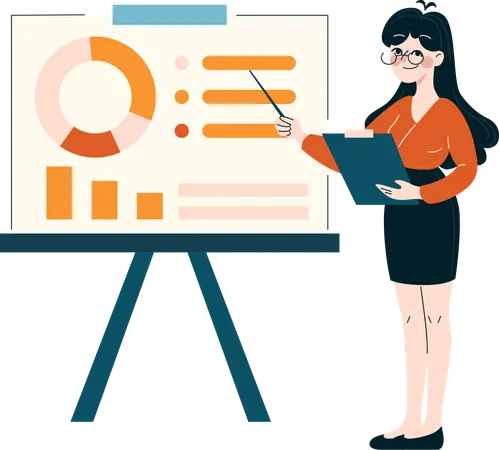 Business employee giving presentation  Illustration