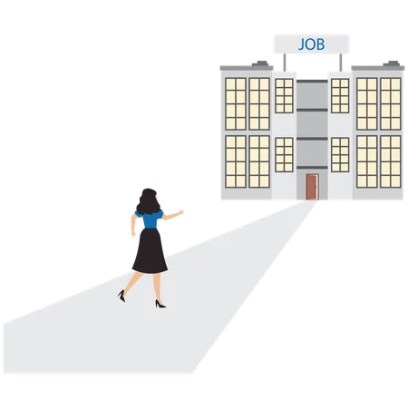 Business employee going for interview  Illustration