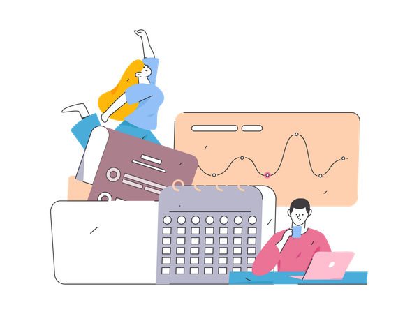 Business employee in office  Illustration