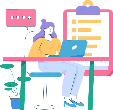 Business employee making checklist  Illustration