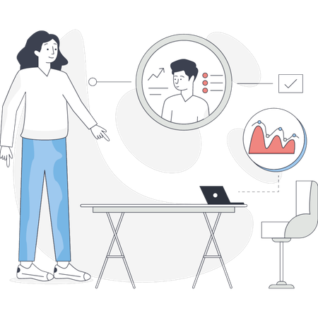 Business employee sharing information  Illustration