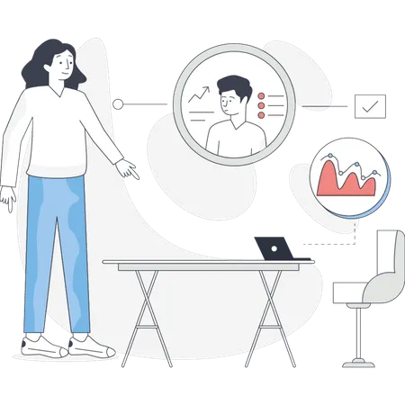 Business employee sharing information  Illustration