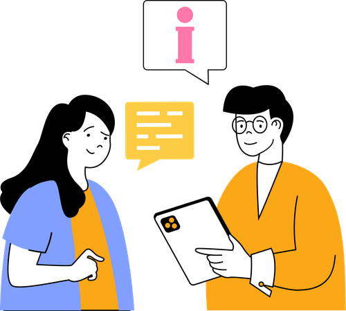 Business employee talking about idea  Illustration