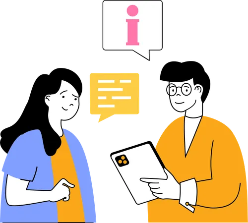 Business employee talking about idea  Illustration