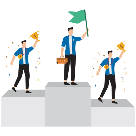 Business employee winning business rewards  Illustration