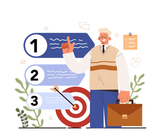 Soft Skills Concept Business People Or Employee With Prioritization Skill Setting An Agenda And Following Schedule Business Efficiency Concept Flat Vector Illustration Illustration