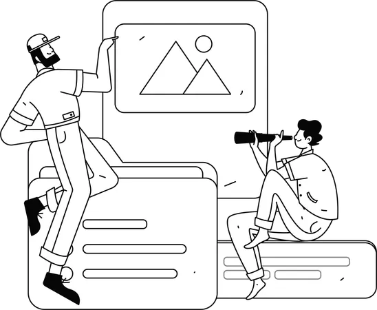 Business employee working on project task mangement  Illustration