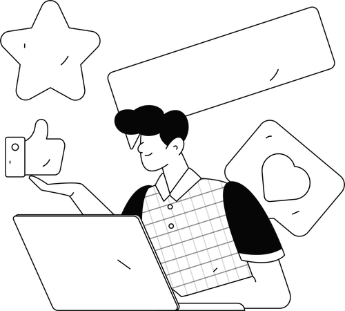 Business employee working on project task mangement  Illustration