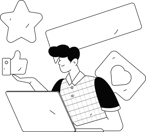 Business employee working on project task mangement  Illustration