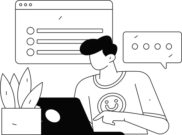 タスクに取り組むビジネス従業員  イラスト