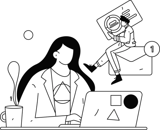 タスクに取り組むビジネス従業員  イラスト
