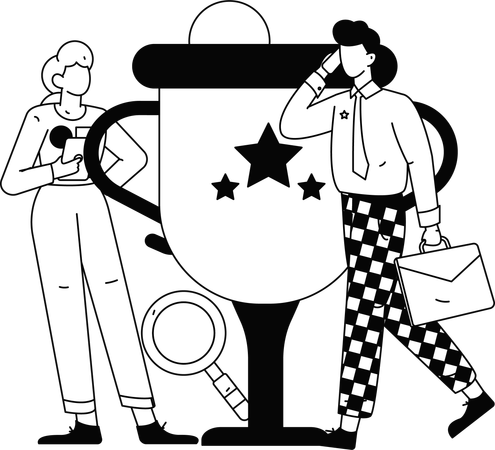 Business employee working on task  Illustration