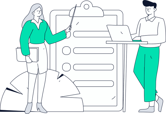 Business employee working together  Illustration