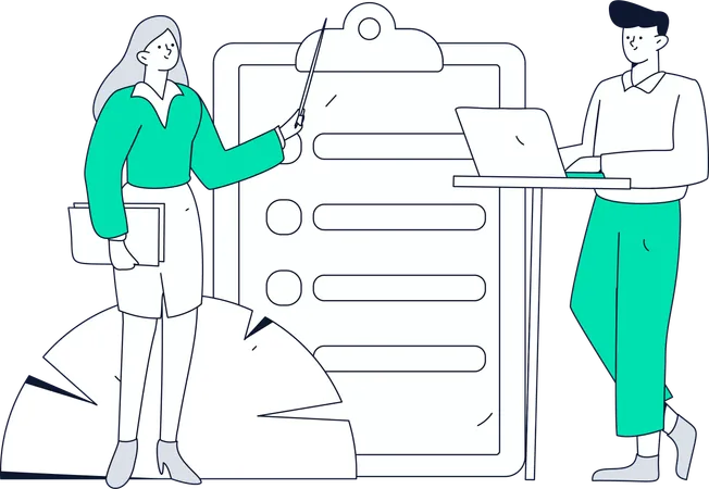 Business employee working together  Illustration