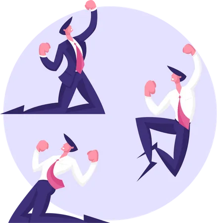 Business employees celebrating  Illustration