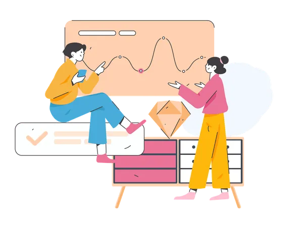 Business employees doing cooperation  Illustration