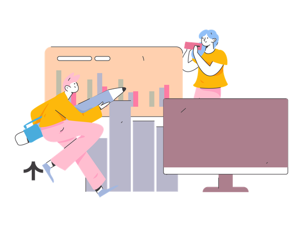 Business employees doing cooperation  Illustration