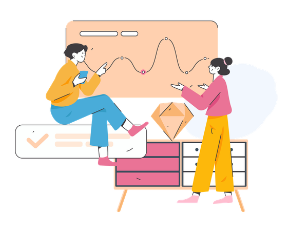 Business employees doing cooperation  Illustration