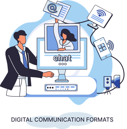 Business employees doing online meeting  Illustration