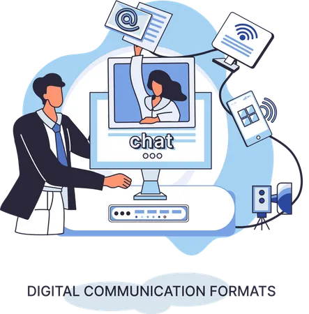 Business employees doing online meeting  Illustration